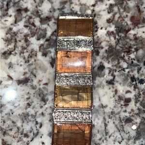Elegant Silver and Brown Bracelet